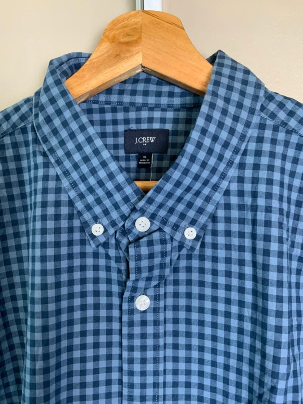 J. Crew Factory Gingham Classic Washed Button Down Oxford Shirt